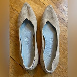 Rothys Flats Merino Wool Pointed Toe Tan Nude 9.5 EUC